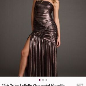 12th Tribe Metallic Asymmetrical Dress